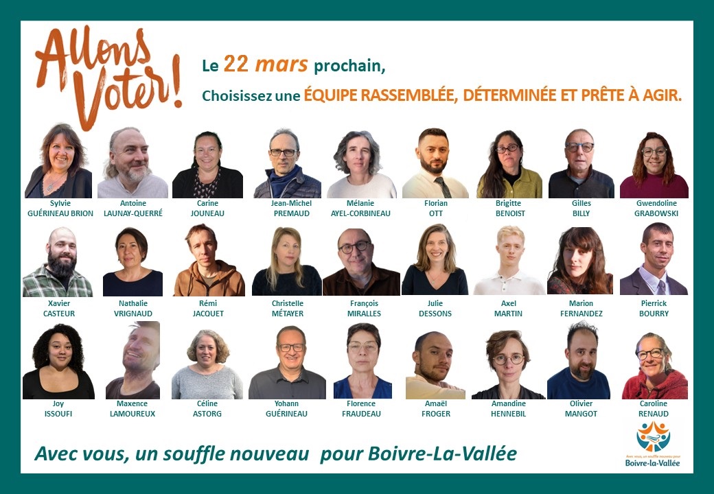 Liste 2nd Tour - Avec vous, un souffle nouveau pour Boivre-la-Vallée